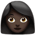 👩🏿 woman: dark skin tone display on Apple